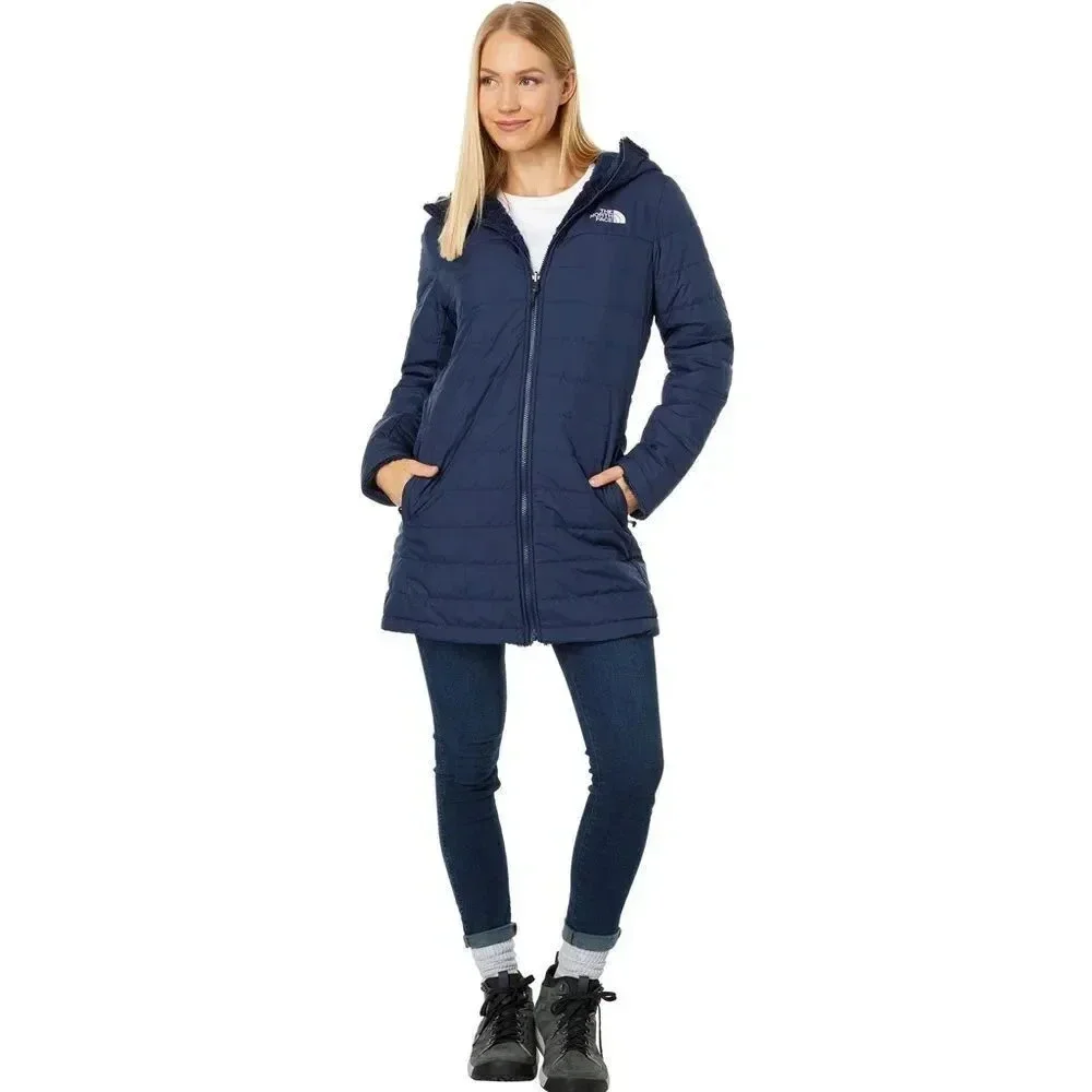 The North Face Women's Mossbud Reversible Fleece Parka - Summit Navy XS NWT